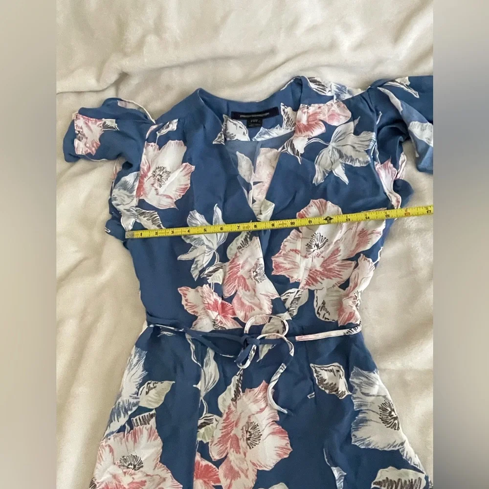 French connection Blue Maxi Dress with Pink & White Blooms - Picture 7 of 8